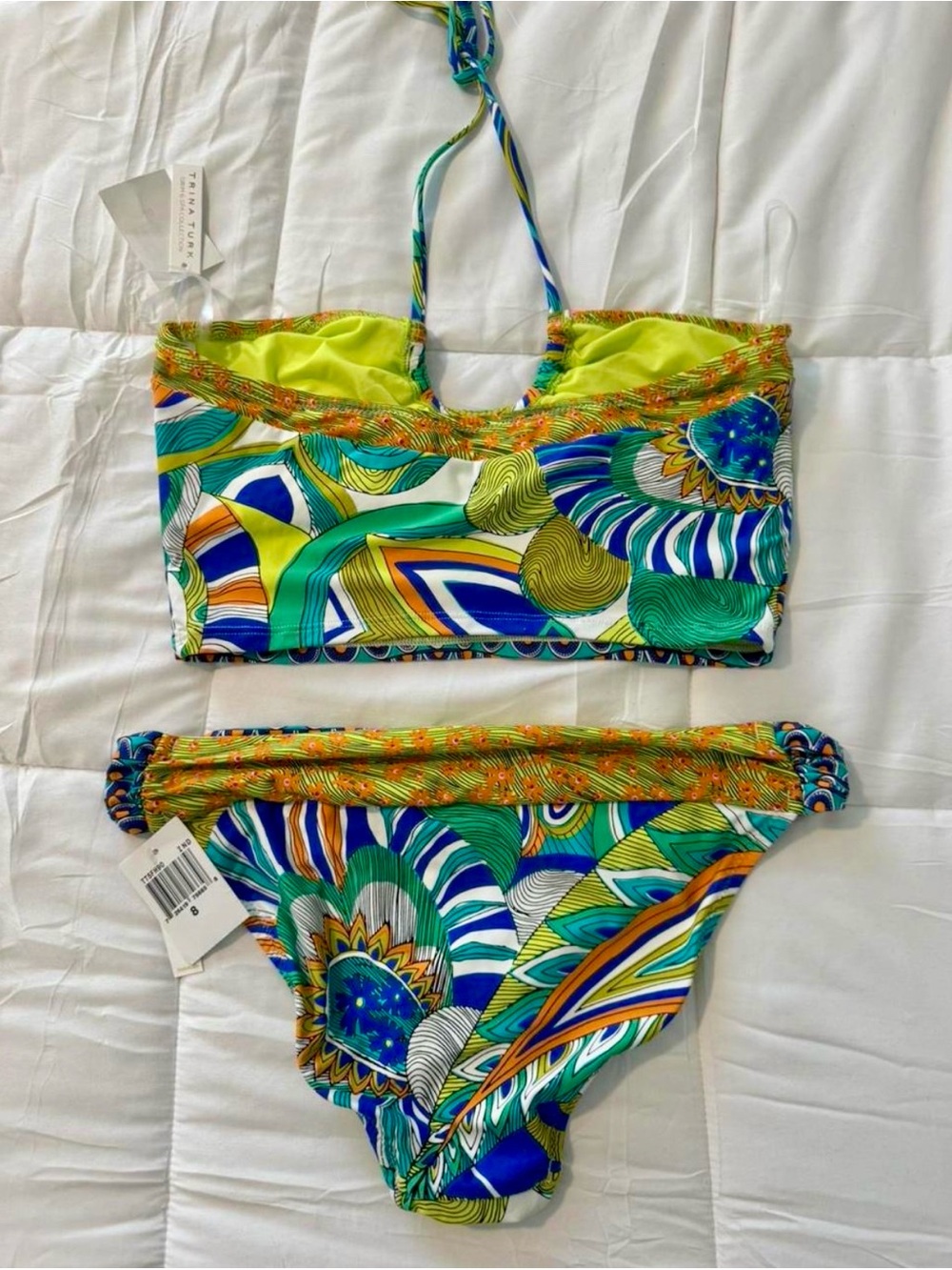 New with tags Trina Turk Multicolored Bikini set 💚💙 - Picture 2 of 6